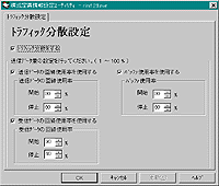 トラフィック分散の設定画面